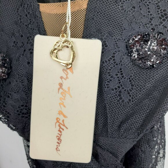 New For Love and Lemons Daisy Lace Whimsigoth Dark Fairy Black Maxi Dress Small - Picture 5 of 16